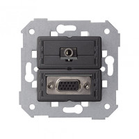 Simon 82 Detail Коннектор VGA HD15, мама + мини-джек 3,5мм, 7500091-039