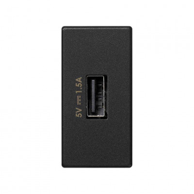 Simon Зарядное устройство USB, К45, узкий модуль, 5 В, 1,5 А, графит, K126C-14