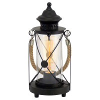 49283 Настольная лампа BRADFORD, 1x60W (E27), ?140, H330, сталь, черный/стекло