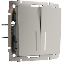 Werkel W1220104/ Выключатель двухклавишный с подсветкой (дымчатый), a069457