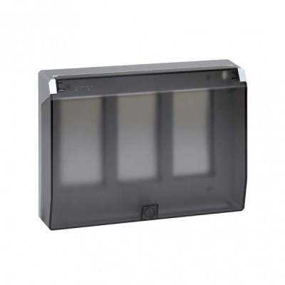 Simon Cima 500 Алюминий Рамка с суппортами с крышкой на 3 модуля, 164х50х220мм, 51040103-033