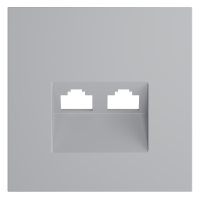 Накладка для розетки компьютерной двойной RJ45+RJ45 кат.6, S70 (серый), VLS001416