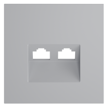 Накладка для розетки компьютерной двойной RJ45+RJ45 кат.6, S70 (серый), VLS001416