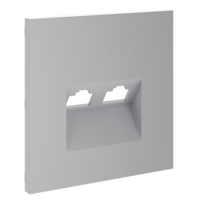 Накладка для розетки компьютерной двойной RJ45+RJ45 кат.6, S70 (серый), VLS001416