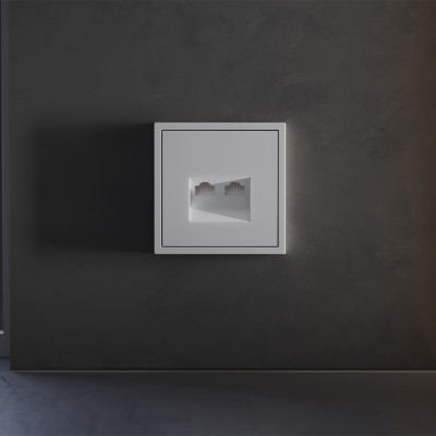 Накладка для розетки компьютерной двойной RJ45+RJ45 кат.6, S70 (серый), VLS001416