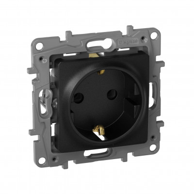 Legrand Розетка с заземлением - Legrand Etika - без шторок 16А 250В винтовые зажимы - антрацит, 672621