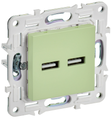 SKANDY Роз. USB A+A 3,1А SK-R15M мятн. IEK, SK-U21-D31-K06