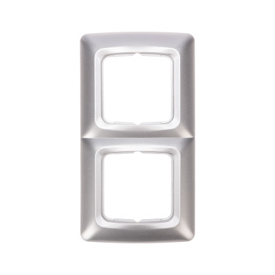 DEA Рамка 2-я горизонтальная Серебряный Металлик KRANZ (1/10/180), KR-78-0286