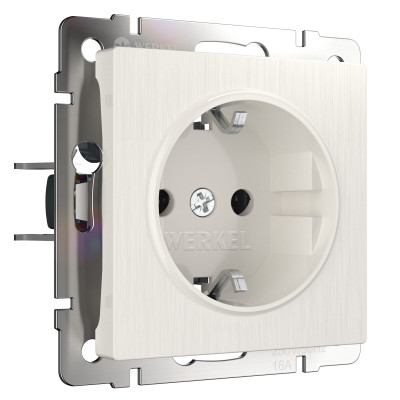 Werkel W1171113/ Розетка с заземлением и шторками (перламутровый рифленый), a051188