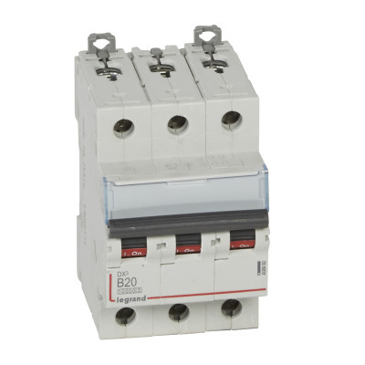 Legrand Автоматический выключатель DX? 10000 - 16 кА - тип характеристики B - 3П - 400 В~ - 20 А - 3 модуля, 408992