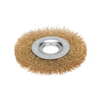 Щетка дисковая для УШМ, витая латунированная проволока, 100мм, отв. 22,23мм KRANZ, KR-91-1241