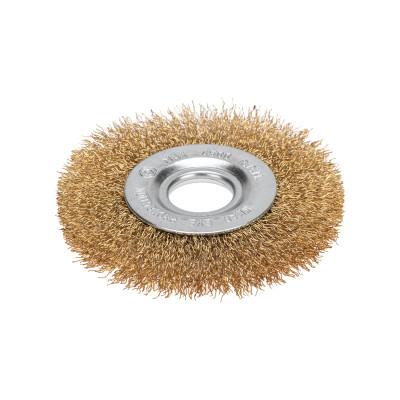 Щетка дисковая для УШМ, витая латунированная проволока, 100мм, отв. 22,23мм KRANZ, KR-91-1241