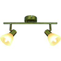 Arte Lamp PARRY, Светильник настенный, цвет арматуры - АНТИЧНАЯ БРОНЗА, цвет плафона/декора - БЕЛЫЙ, 2х40W E14, A5062AP-2AB