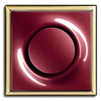 ABB Выключатель 1-клавишный, вставка -  ежевика,   рамка - золото, серия Impus