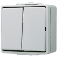 Выключатель для накладного монтажа сдвоенный IP44, 605W