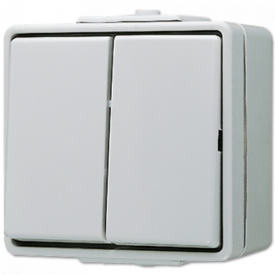 Выключатель для накладного монтажа сдвоенный IP44, 605W