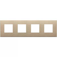 Vimar Накладка на Eikon Exe на 8 модулей (2+2+2+2) расстояние между центрами 71мм, золото матовое, 22669.88