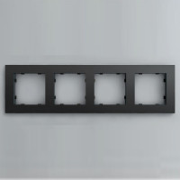 IRIDIUM Рамка на 4 пост, черный, Berlin 01, 01P405