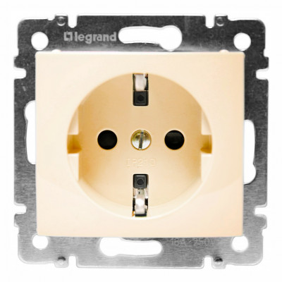 Legrand Розетка с заземлением - Legrand Valena - без шторок 16А 250В винтовые зажимы - слоновая кость, 695612