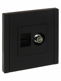 FORTE&PIANO Роз. двойная TV+RJ45 кат.5E FP136 чер. IEK, FP-AK20-1-K02