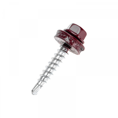 KRANZ Саморез кровельный 4,8х29мм, окрашенный RAL 3005, короб (250 шт/уп), 1203-4829-3