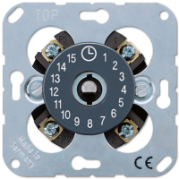 Таймер механический 2-полюсный макс. 15 мин., 16А/250В, в комплекте со шкалой цвета "антрацит"; универсальные встраиваемые механизмы, 11015