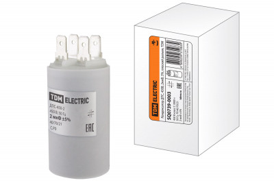 Конденсатор ДПС, 450В, 2мкФ, 5%, плоский разъем, TDM Electric, SQ0739-0003