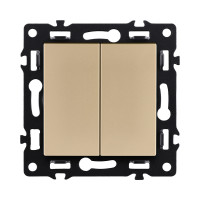 Выключатель 2-клавишный проходной 10А/250В, золотой Kollinger Asthetik AS-005GD