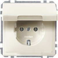 MTN2311-4044 - MERTEN МЕХАНИЗМ розетки 16А з/к б/ шт. c крышкой БЕЖЕВЫЙ, QF SD, Schneider Electric