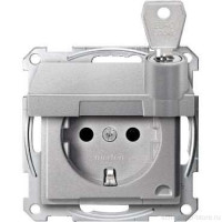 SM Розетка c замком, со шторк. и крышкой 2К+З 16А 250В~, алюм. SM Розетка c замком, со шторк. и крышкой 2К+З 16А 250В~, алюм.