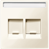 SM Накладка с полем д. надписи для 2-х разъёмов, со шторк., для арт. №SCMTN4566-00хх, беж.