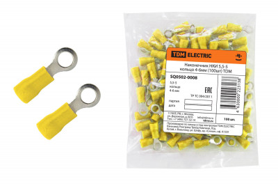 Наконечник НКИ 5,5-5 кольцо 4-6мм (100шт) TDM Electric, SQ0502-0008
