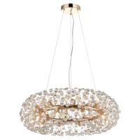 LUSSOLE ALASKA Люстра подвесная, цвет основания - блестящее золото, плафон - стекло (цвет - прозрачный), 20x5W G9, GRLSP-8338