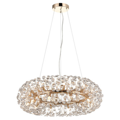 LUSSOLE ALASKA Люстра подвесная, цвет основания - блестящее золото, плафон - стекло (цвет - прозрачный), 20x5W G9, GRLSP-8338