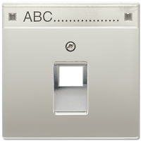 Крышка для ординарной телефонной и компютерной розетки UAE с полем для надписи; благородная сталь, ES2969-1NAUA