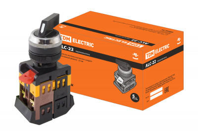 Переключатель АLС-22 черный с длинной рукояткой на 2 фиксир.положения I-O 1з+1р TDM Electric, SQ0703-0008