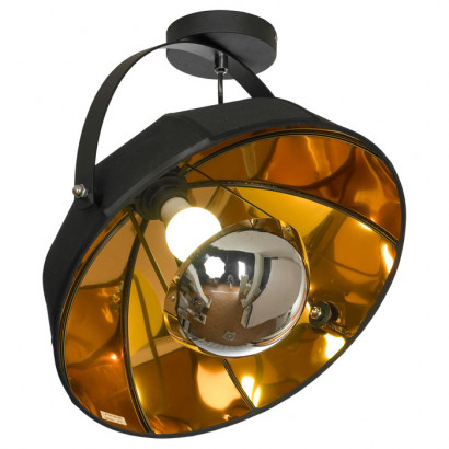 LUSSOLE KLAMATH Потолочный светильник, цвет основания - черный, плафон - ткань (цвет - черный), 1x40W E27, LSP-0556-C