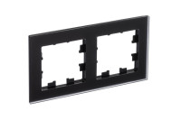 ATN331002 - ATLASDESIGN NATURE 2-постовая РАМКА, МАТОВОЕ ОРГАНИЧЕСКОЕ СТЕКЛО ЧЕРНЫЙ, Systeme Electric