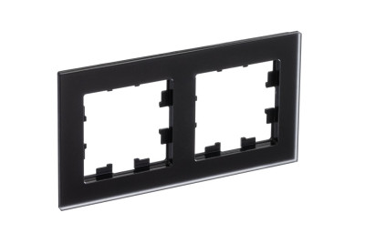 ATN331002 - ATLASDESIGN NATURE 2-постовая РАМКА, МАТОВОЕ ОРГАНИЧЕСКОЕ СТЕКЛО ЧЕРНЫЙ, Systeme Electric