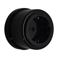 Fontini Garby Розетка 2К+З 16А 250В~ со шторками, черный фарфор