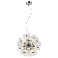 LUSSOLE ONEIDA Люстра подвесная, цвет основания - хром, плафон - стекло (цвет - прозрачный), 18x40W G9, LSP-8197