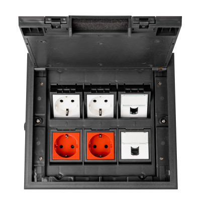 Donel Лючок в пол 12 мод. (6 мод. 45х45 мм.), крышка ABS +гальванизированная стальная вставка, DFB12