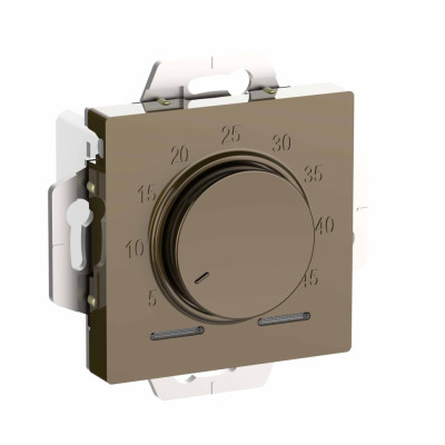 ATN000535 - ATLASDESIGN ТЕРМОСТАТ электронный для теплого пола с датчиком, 10A, механизм, ШАМПАНЬ, Systeme Electric