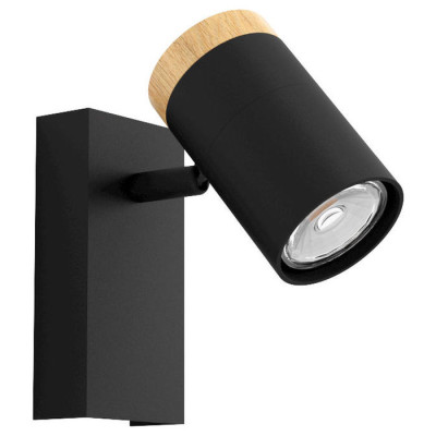 39647 Спот CARTAGENA, GU10, 1Х4,5W, 1Х345lm, L65, H130, сталь, дерево, черный, коричневый
