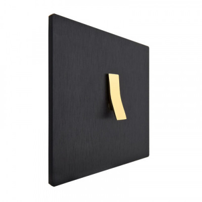 Fontini Выключатель 1-клавишный, цвет Глубокий черный, тумблер - бронза,  Fontini, серия Font barcelona Bridge