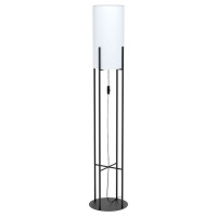 43141 Торшер GLASTONBURY, 1х60W (E27), ?240, H1510, основа ?300, сталь, черный/текстиль, белый