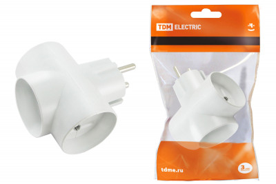 Тройник 3х2П 16А 250B белый TDM Electric, SQ1806-0041
