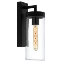 97261 Уличный светильник настенный BOVOLONE, 1х60W(E27), L110, H340, гальв. сталь, черный/¶стекло,