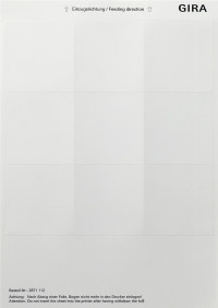 2871112 Gira Листы для надписей 69x67 мм