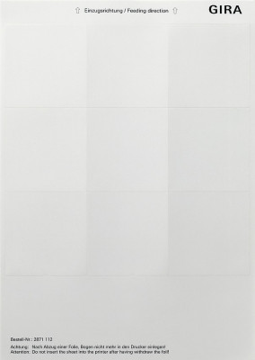2871112 Gira Листы для надписей 69x67 мм